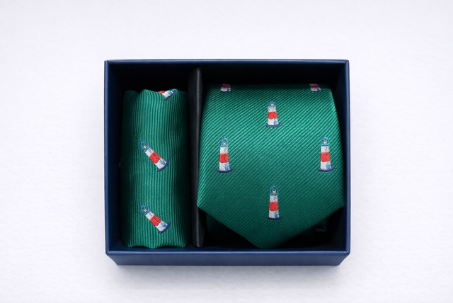 Spagnolo Lighthouse Tie/Hankie Set