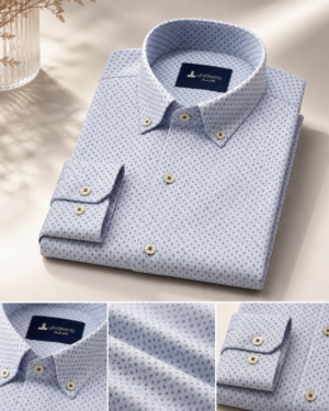 Levoratto Men's Blue Button Down Shirt