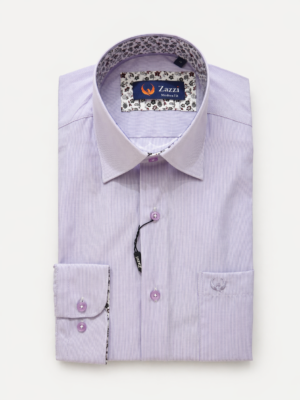 Zazzi Men’s Lilac Mirco Stripe Formal Shirt