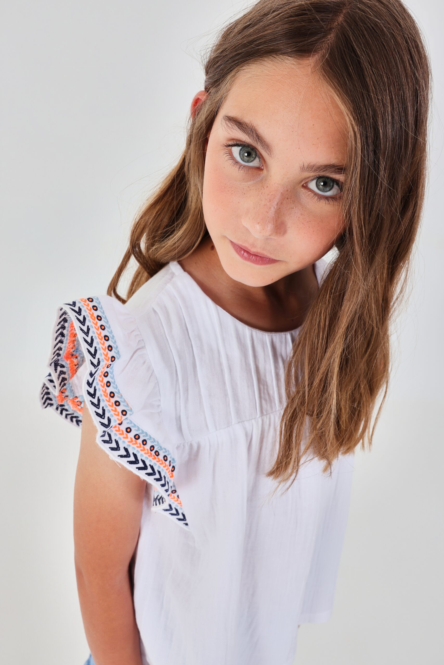 Boboli Girls Ruffled Sleeve Top