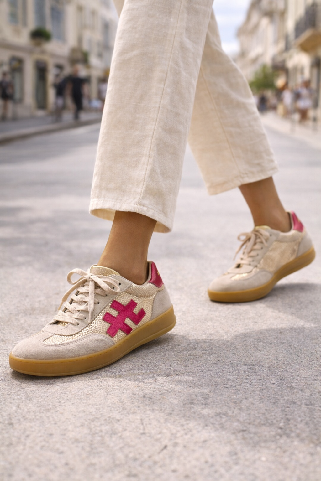 Another Trend Beige and Pink Trainer