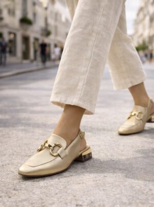 Zanni Diraz Gold Slingback Shoe