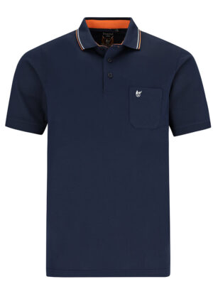 Hajo Navy Tipped Collar Polo Shirt