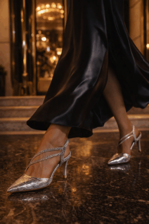 Kate Appleby Silver Calver Crackle Slingback