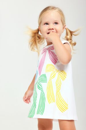 Agatha Ruiz Girls White Bow Dress