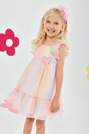 Agatha Ruiz Girls' Tulle Rainbow Party Dress