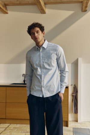 MENS COTTON LIGHTWEIGHT BLUE SHIRT