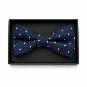 Zazzi Boys Navy Polka Dot Bow and Pocket Square Set