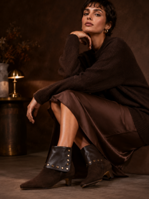 Hispanitas Brown Suede Ankle Boots