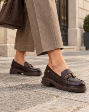 Hispanitas Brown Leather Loafers