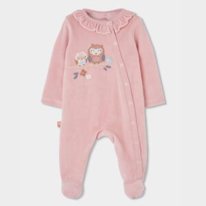 Boboli Baby Girls Pink Velour Sleepsuit
