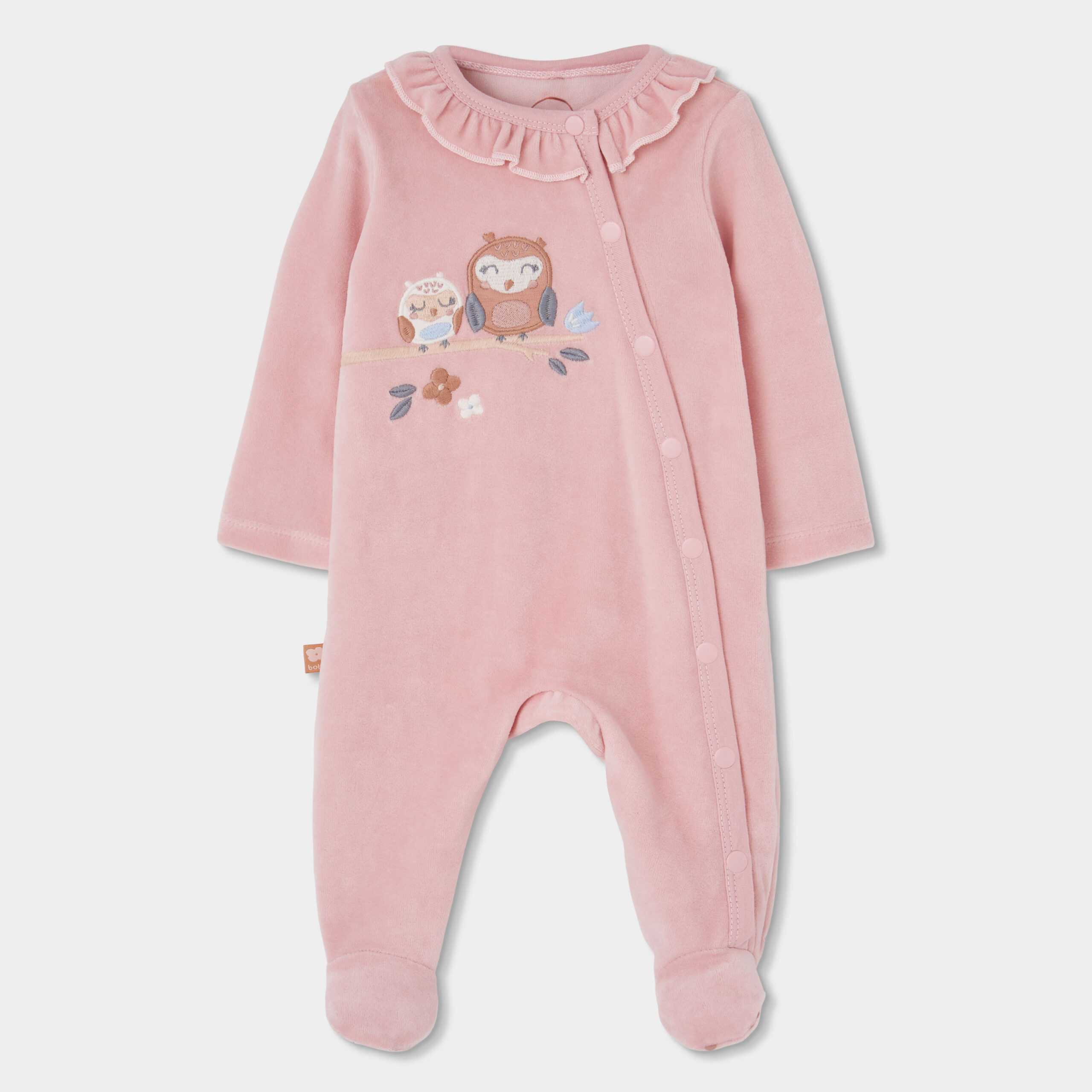 Boboli Baby Girls Pink Velour Sleepsuit
