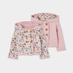 Boboli Baby Girls Reversible Floral Hooded Cardigan