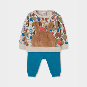 Boboli Baby Bunny Print Tracksuit Set