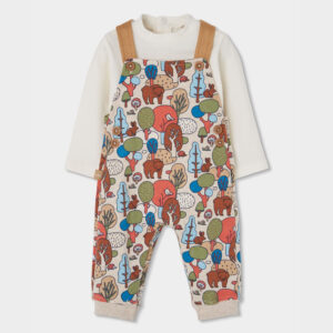 Boboli Baby Boy Woodland Print Dungaree Set