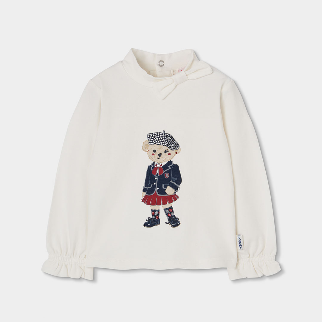 Boboli Girls Teddy Bear Long Sleeve Top