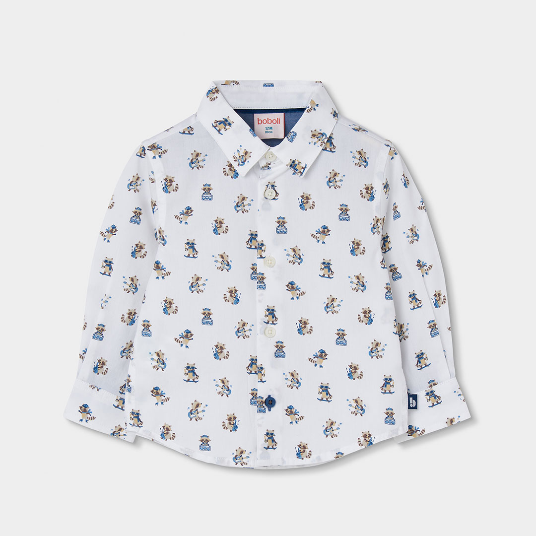 Boboli Boys Racoon Print Shirt