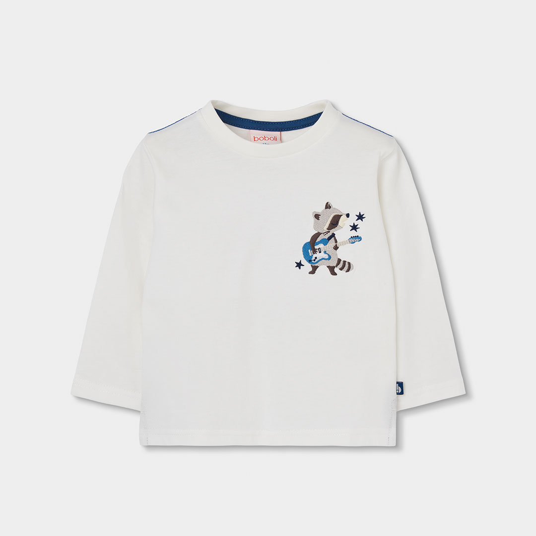 Boboli Boys White Long Sleeve T-Shirt