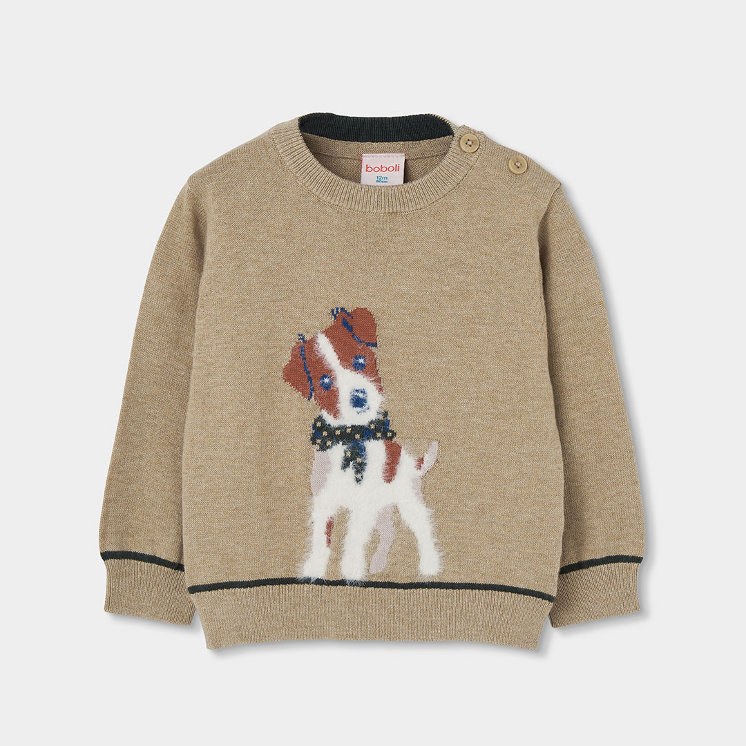 Boboli Boys Knitted Puppy Jumper