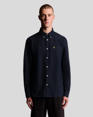 Lyle and Scott Cotton Button Down Navy Oxford Shirt