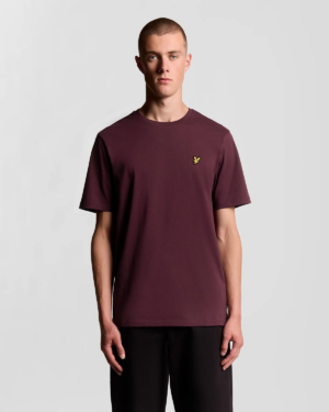 Lyle and Scott Cotton Crew Neck Burgundy T-Shirt