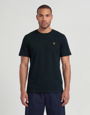 Lyle and Scott Cotton Crew Plain Black T-Shirt