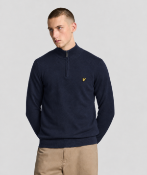 Lyle and Scott Cotton Merino 1/4 Zip Knitted Jumper