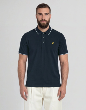 Lyle and Scott Navy Tipped Polo