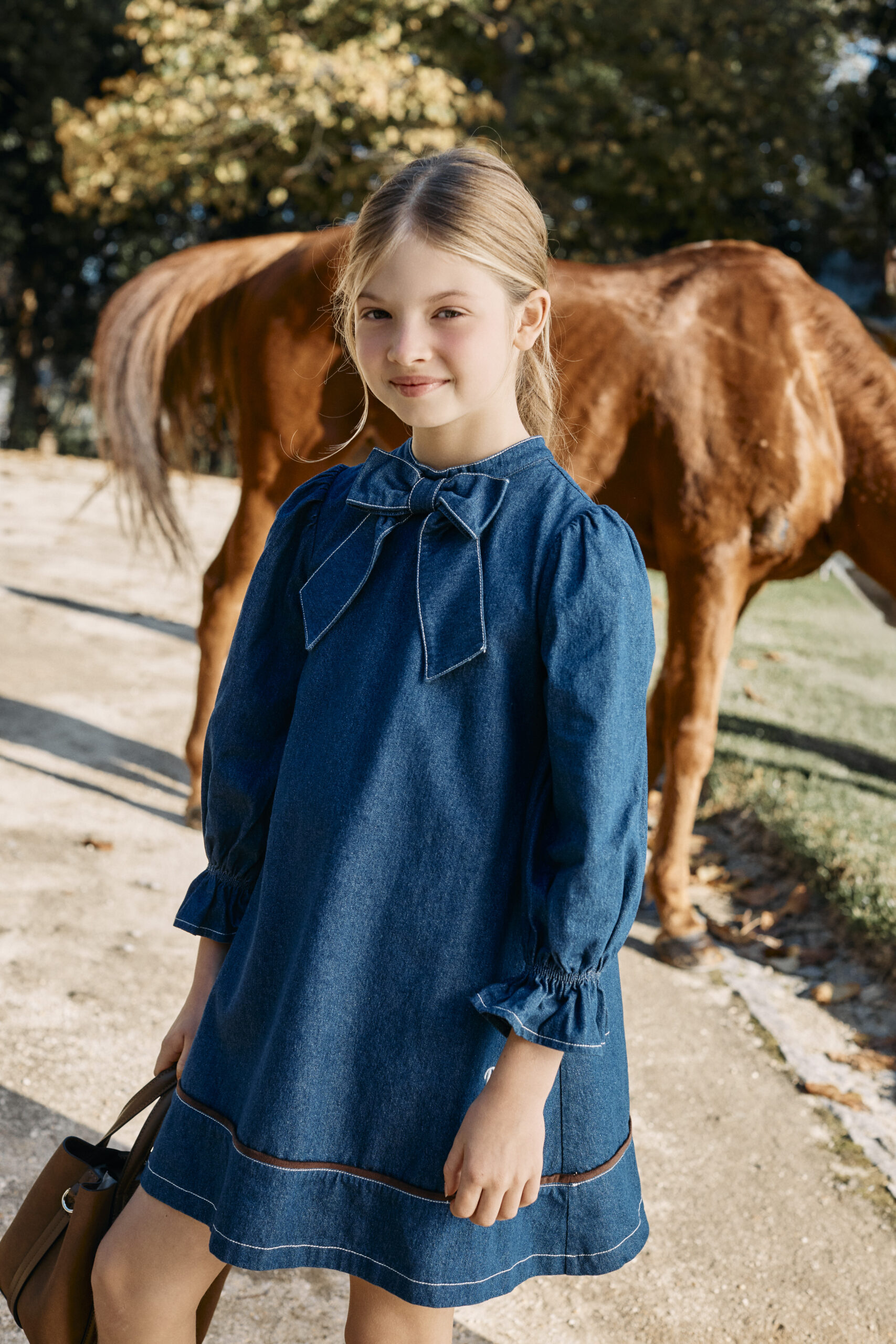 Patachou Indigo Blue Denim Dress