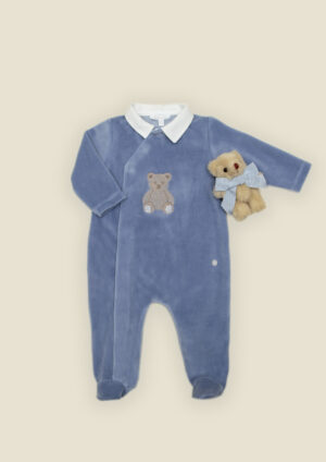 Patachou Indigo Teddy Bear Sleepsuit