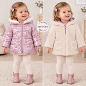 Mayoral Newborn Reversible Coat – Mauve