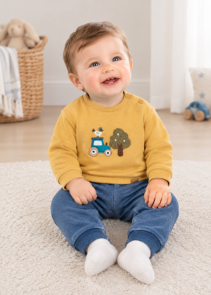 Mayoral Newborn Trousers and Jumper Set styled for a baby outfit