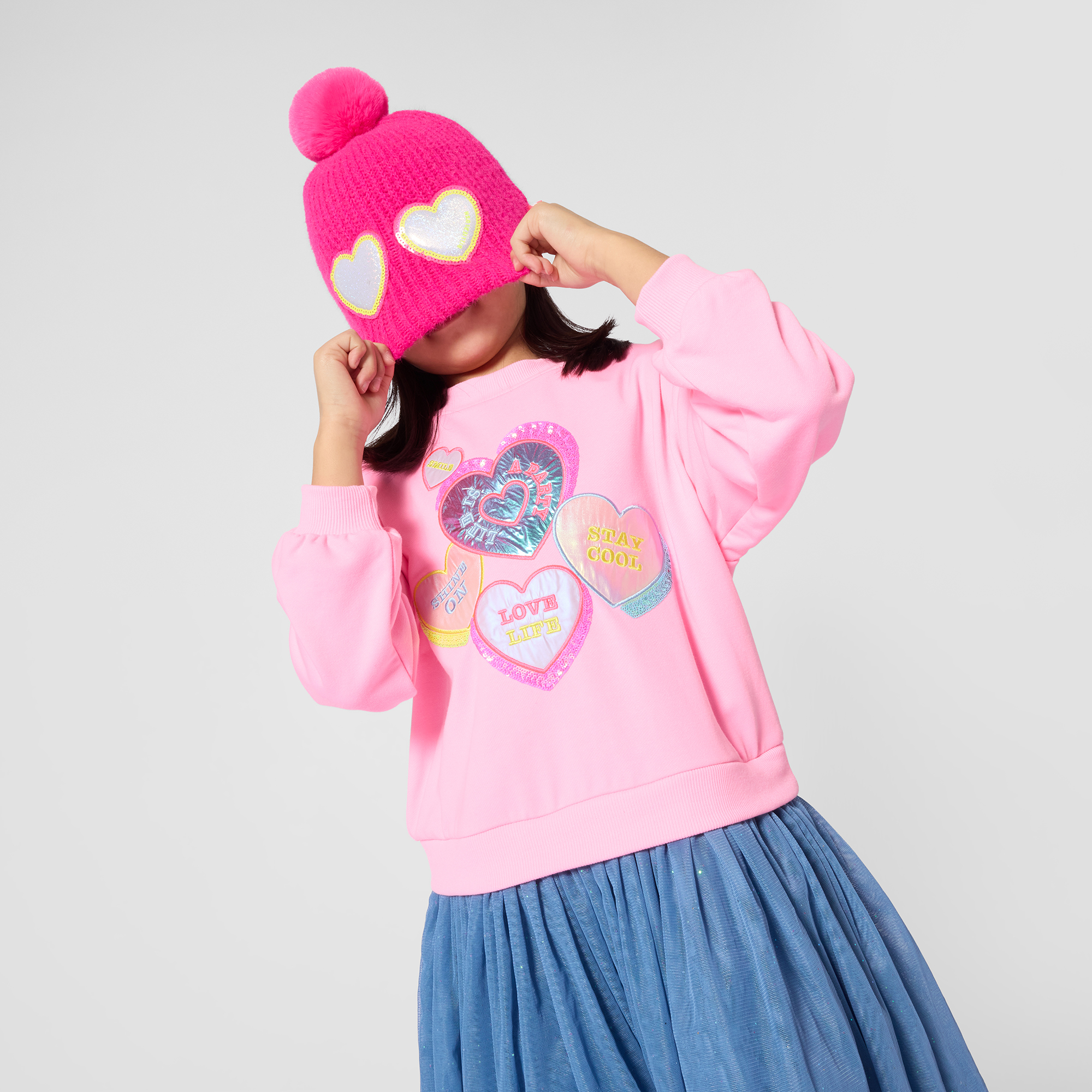 Billieblush Sweatshirt Dress with Tulle Skirt