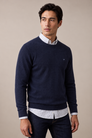 Fynch Hatton Merino Wool Crew Neck Jumper