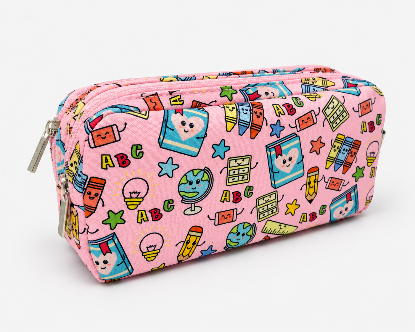 St Right School Theme Double Zip Pencil Case