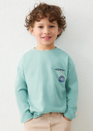 Mayoral boys’ T-shirt with back print in aquarium blue