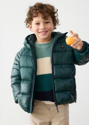 Mayoral green padded jacket for boys with hood – full product view