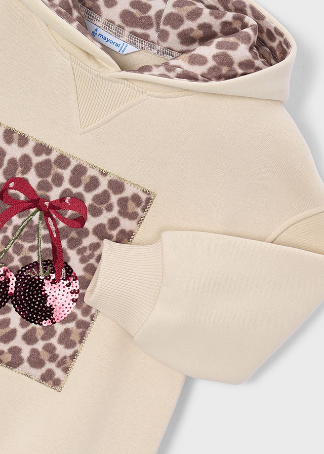 Detail of the design on the Mayoral Girls’ Hooded Sweatshirt Dress