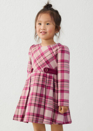 Mayoral raspberry checked dress for girls – full product view
