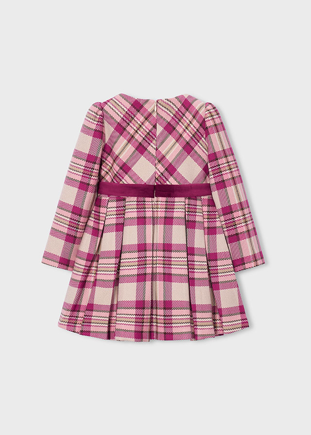 Mayoral Girls’ Checked Dress in Raspberry – back view