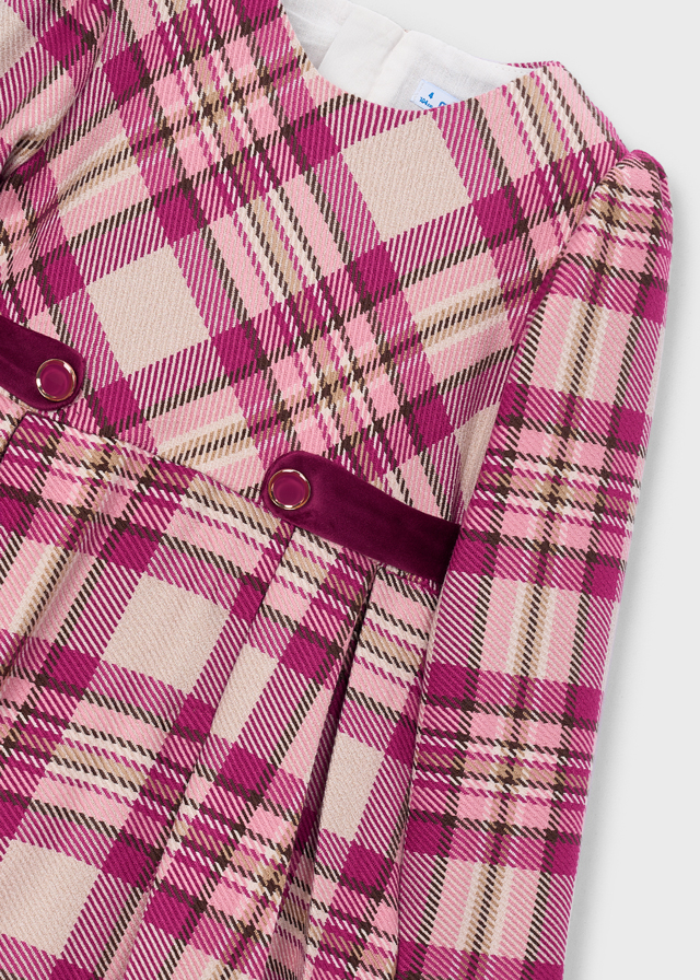 Detail of the neckline and design of the Mayoral Checked Dress