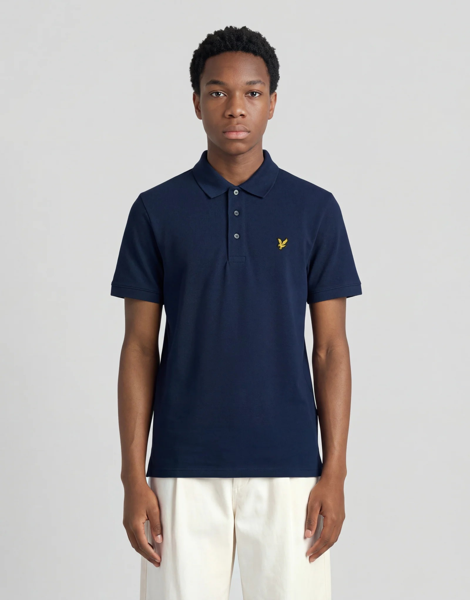 Lyle and Scott Teen Boy Plain Navy Polo Shirt