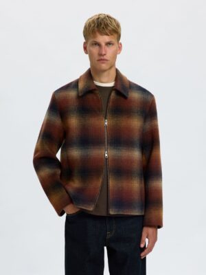 Selected Homme Laughlin Wool Blend Check Jacket